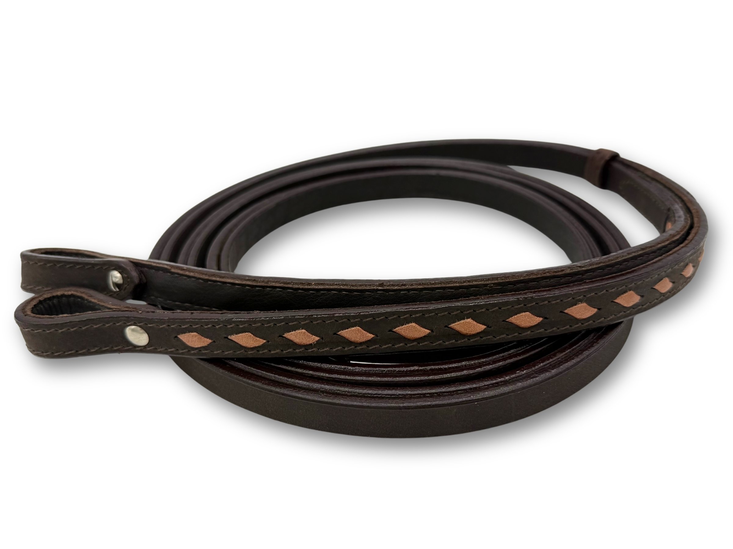 Leder Split Reins dunkelbraun Westernzügel 
