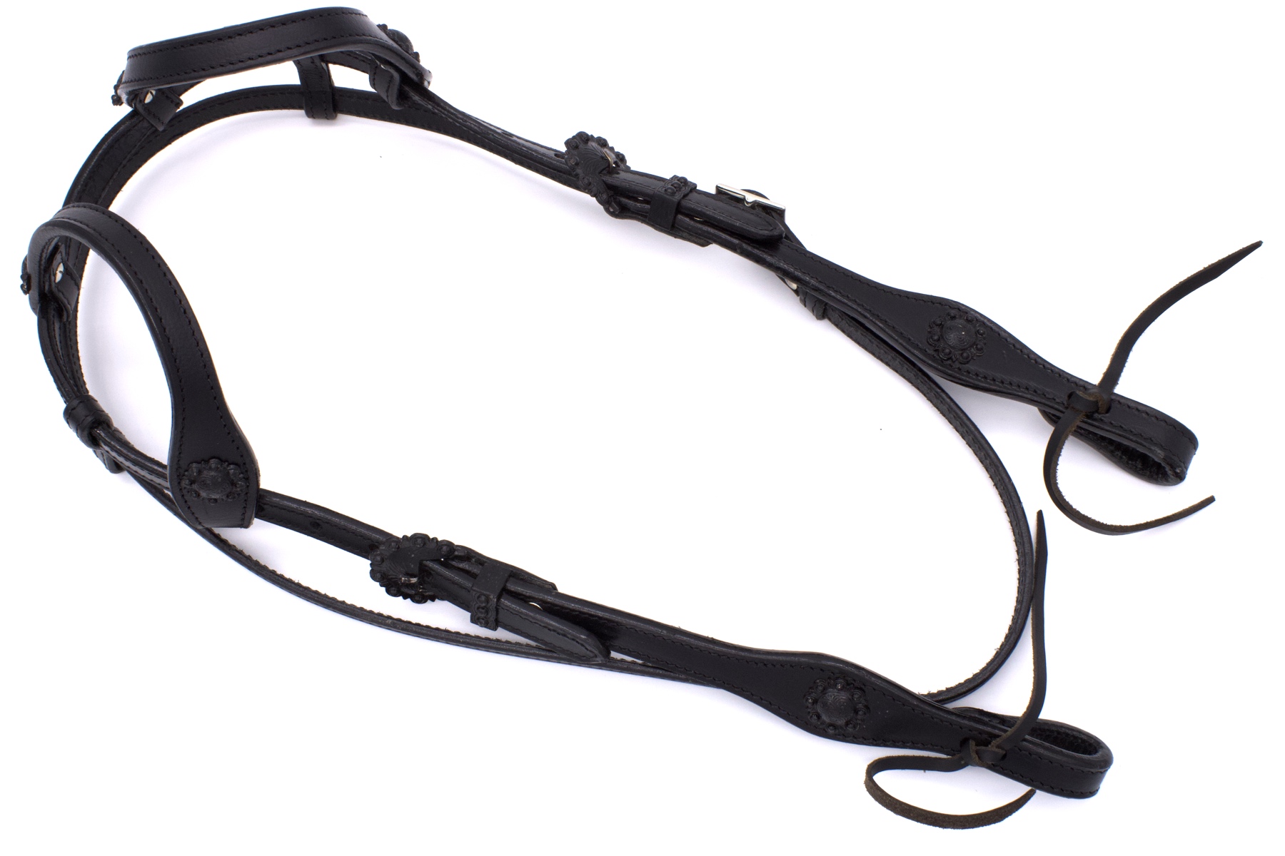 SW11753-1-westerntrense-zweiohr-allblack Zweiohr Westerntrense schwarz in schwarz, mit abnehmbarem Kehlriemen