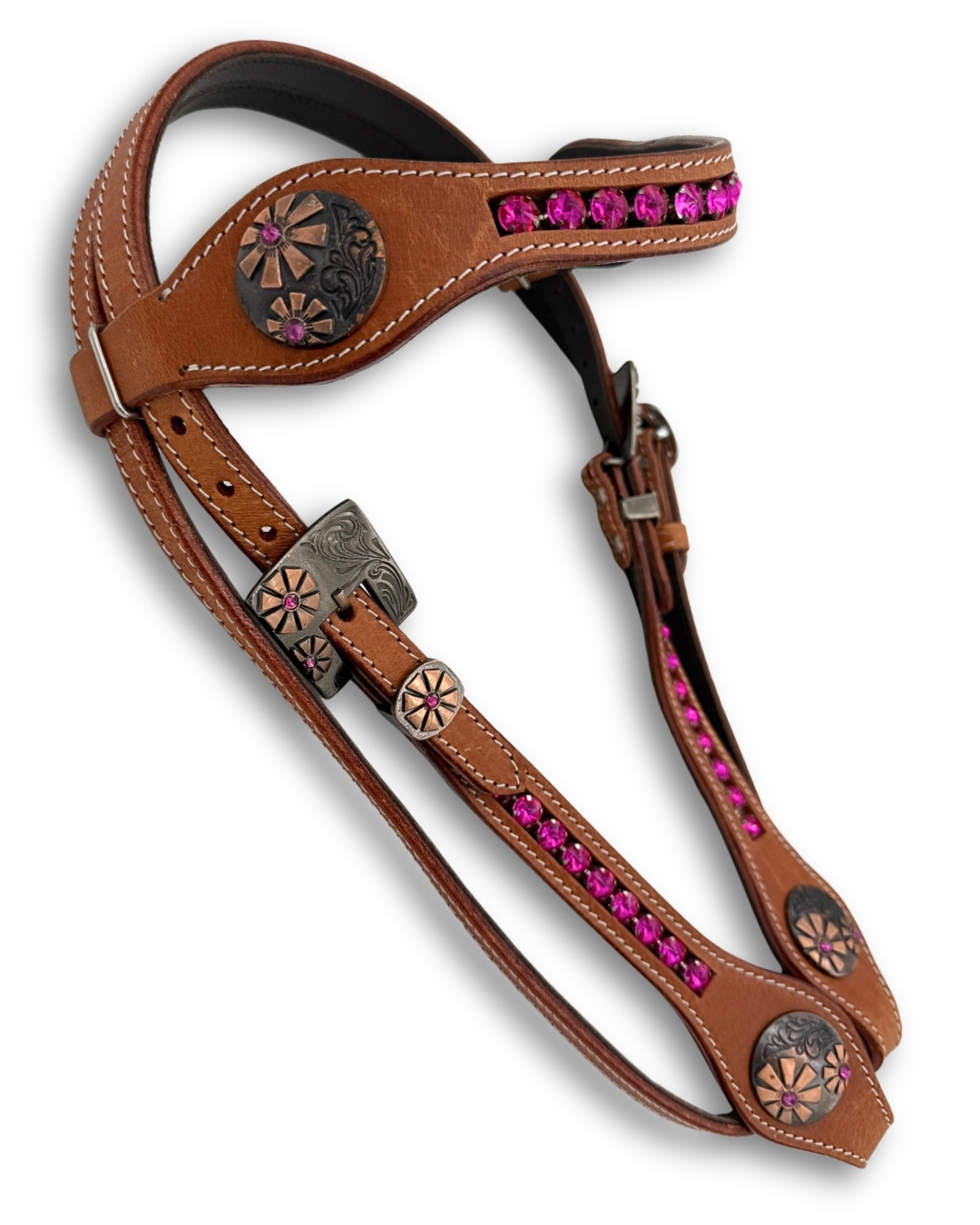 Browband western bridle pink, with sparkling stones