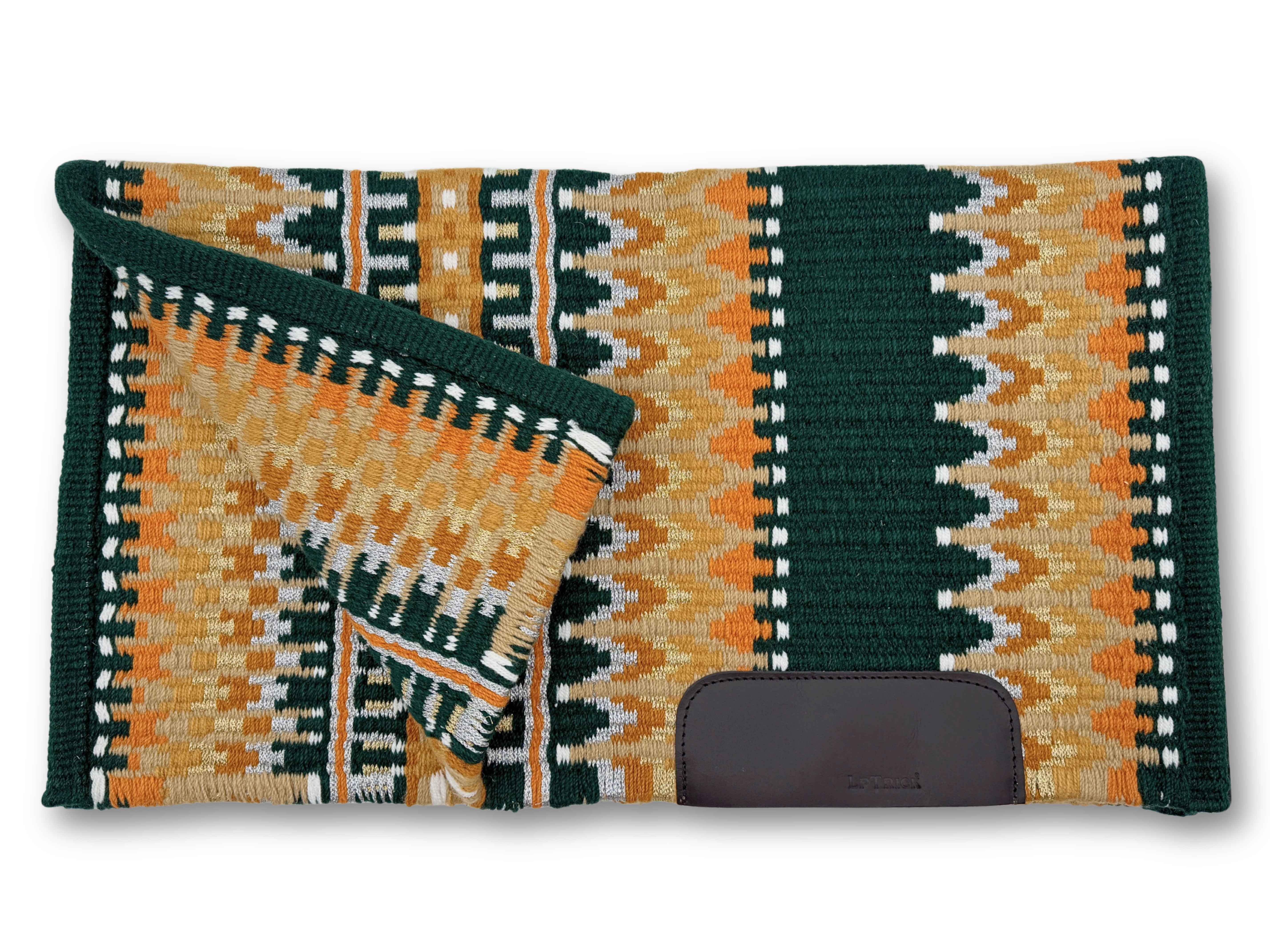 Premium Western Blanket Tannengrün, Gold, Beige
