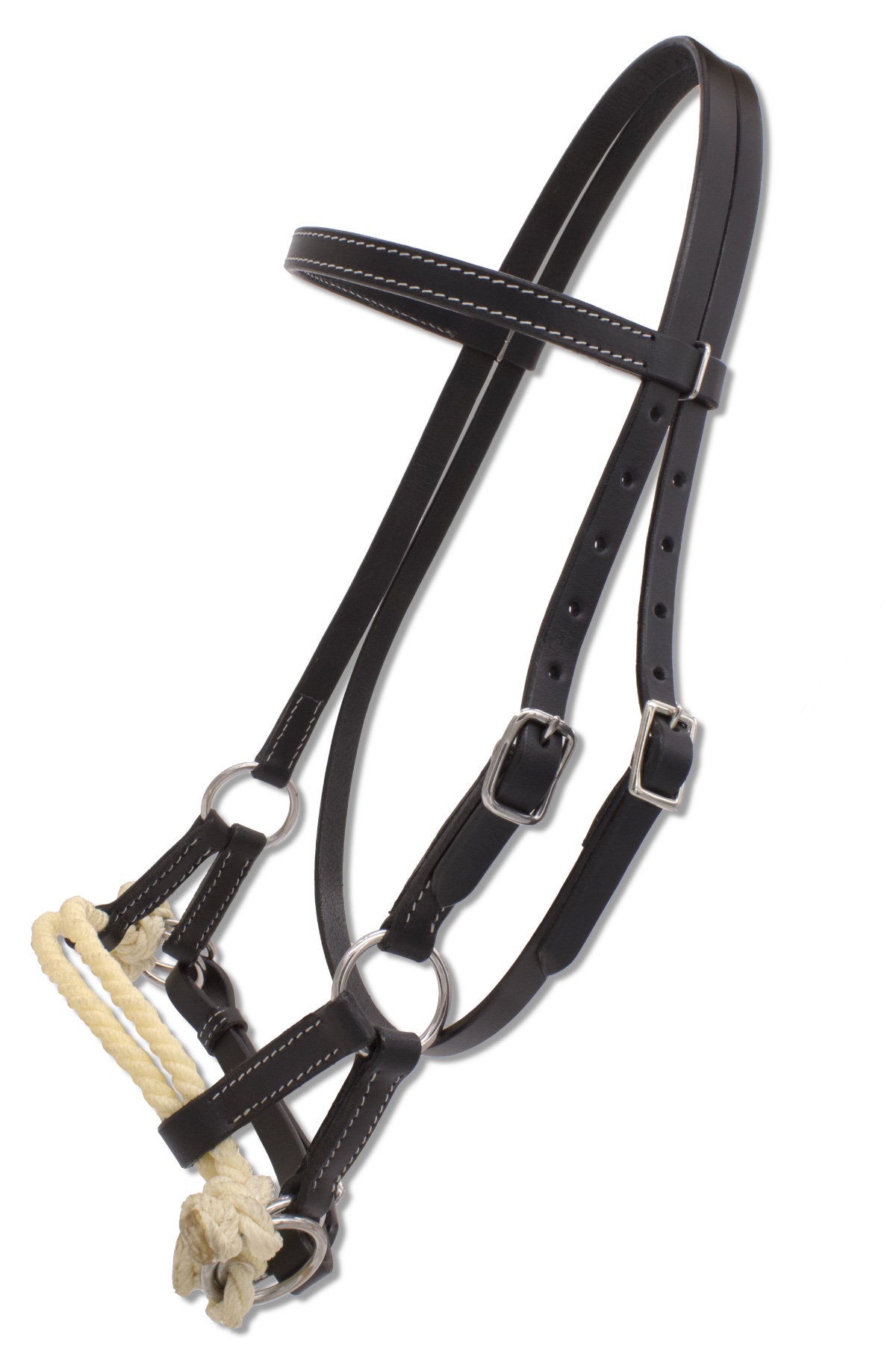 rope-sidepull-schwarz-2-SW11460 Western Rope Sidepull
